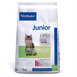 Virbac HPM Junior Neutered Cat. Kattefoder til neutraliserede junior (dyrlæge diætfoder) 6 x 3 kg.